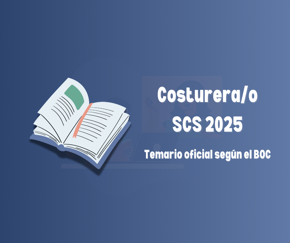 Imagen informativa de la convocatoria OPE SCS 2025 para la categoría Costurera/o del Servicio Canario de la Salud.