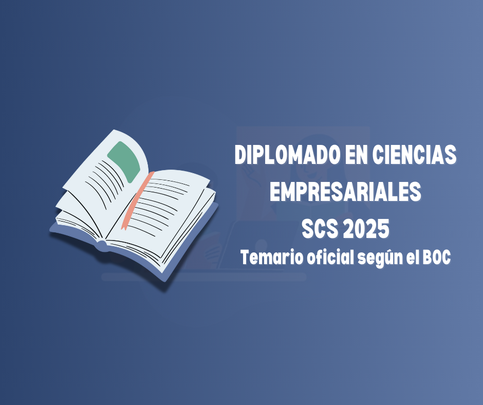 Imagen informativa de la convocatoria OPE SCS 2025 para la categoría Diplomado/a en Ciencias Empresariales del Servicio Canario de la Salud.