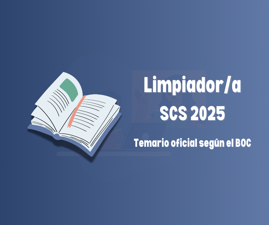 Imagen informativa de la convocatoria OPE SCS 2025 para la categoría Limpiador/a del Servicio Canario de la Salud.