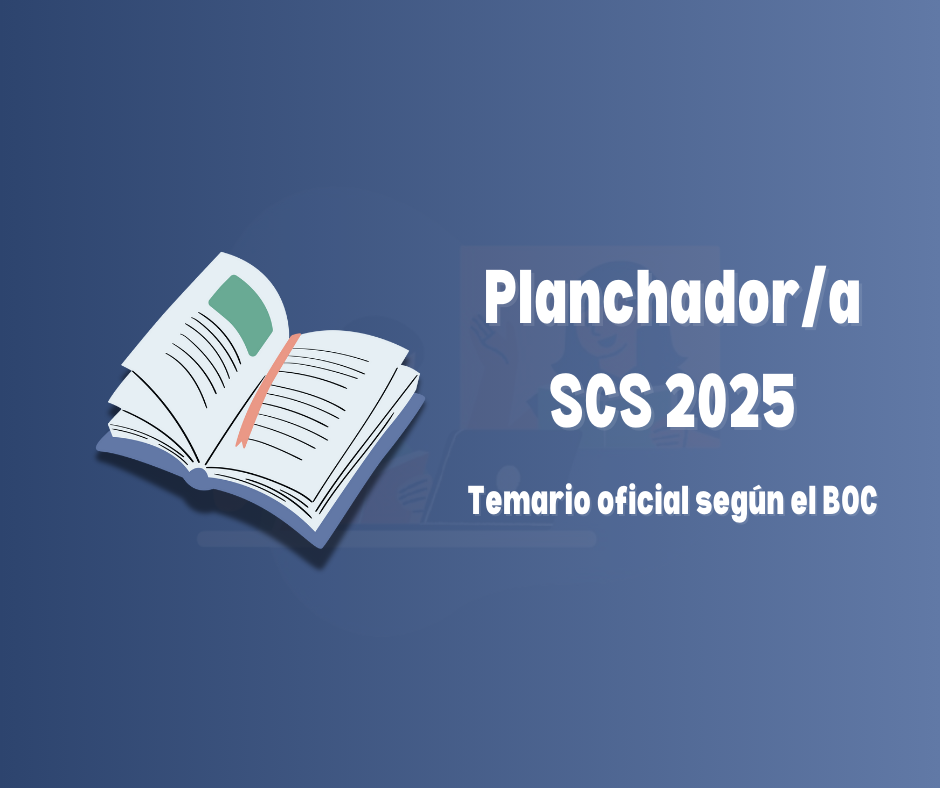 Imagen informativa de la convocatoria OPE SCS 2025 para la categoría Planchador/a del Servicio Canario de la Salud.