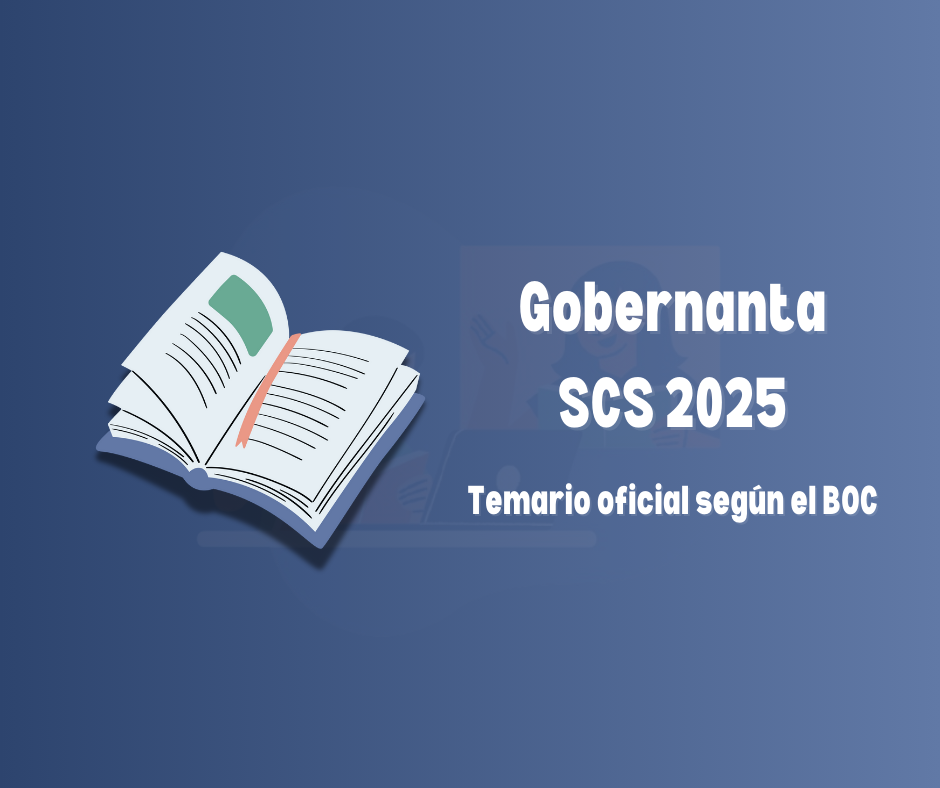 Imagen informativa de la convocatoria OPE SCS 2025 para la categoría Gobernanta del Servicio Canario de la Salud.