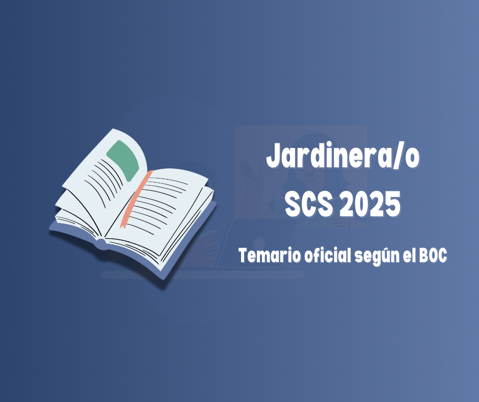 Imagen informativa de la convocatoria OPE SCS 2025 para la categoría Jardinera/o del Servicio Canario de la Salud.